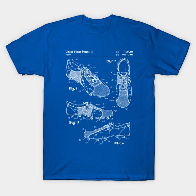 Soccer Boots Patent - Football Boots Art - Blueprint T-Shirt by patentpress